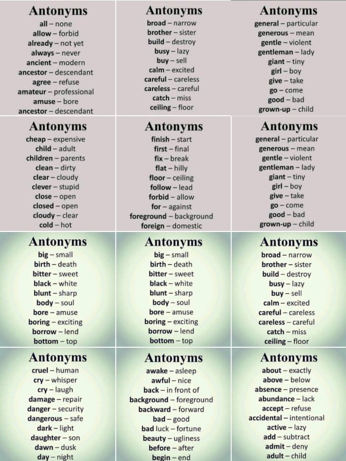 Antonyms